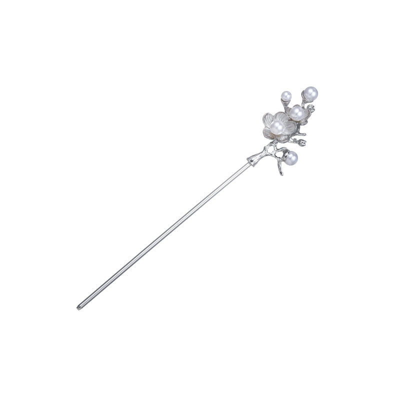 New Flower Plum Blossom Pearl Hairpin Female Minority Chinese Style Hairpin with Han Costume Accessories Hairpin