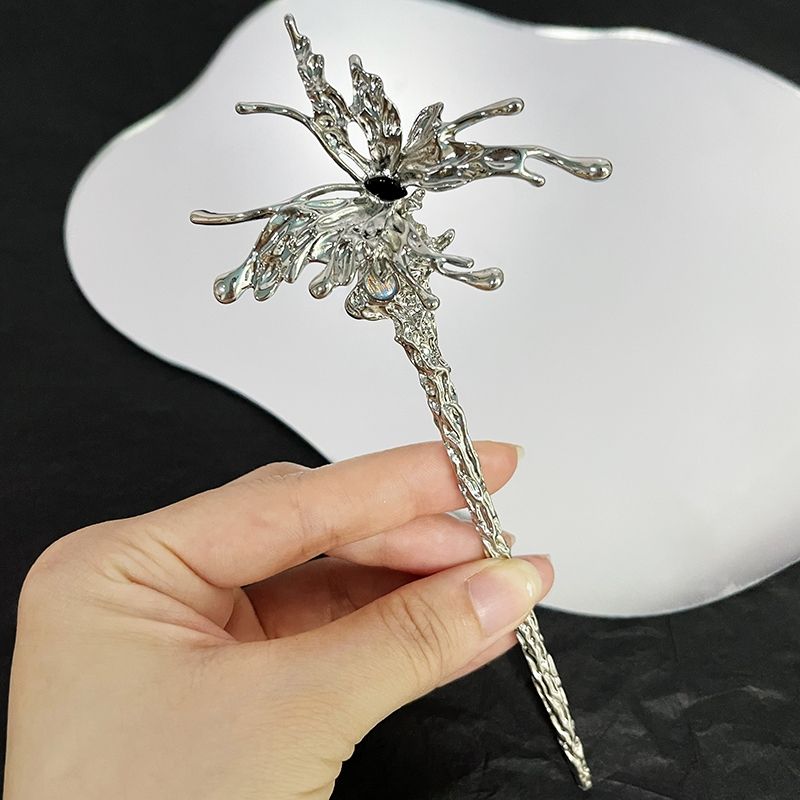 Small design metal butterfly hairpin New Chinese style ancient style High level sense Cool romantic Su character hairpin Autumn